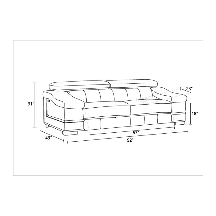 Orren Ellis Aiela 92" Genuine Leather Pillow Top Arm Sofa & Reviews Wayfair